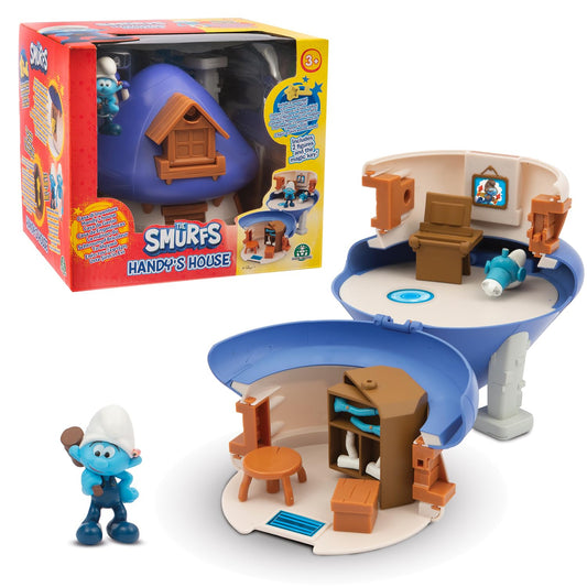 Figurina Die Schlümpfe 5,5 cm - Casa Magică cu Accesorii, Jucărie pentru Copii de la 3 Ani, PUF28
