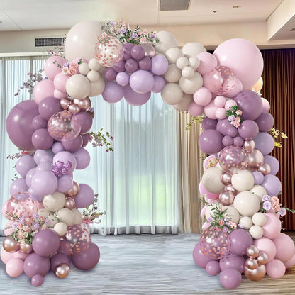 Balloon Garland Girlandă Baloane Roz Lila, 116 buc.