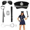 UOCAI Polizei uniformă costum adult 6 piese cu cătușe șapcă insignă poliție Halloween
