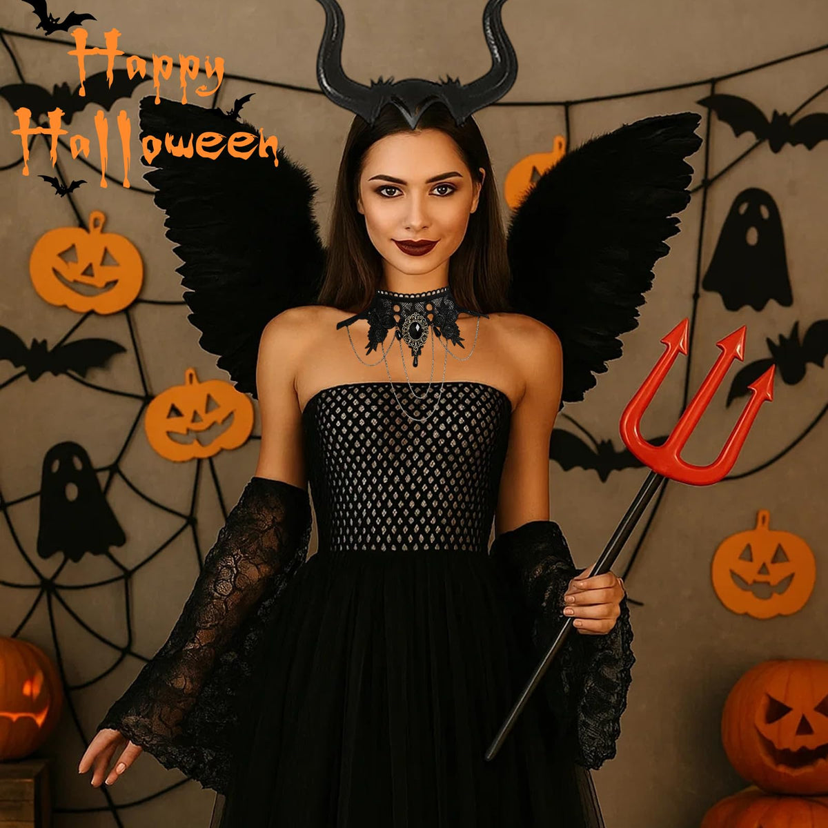 JrnSvp Costum Maleficent femei, 7 piese