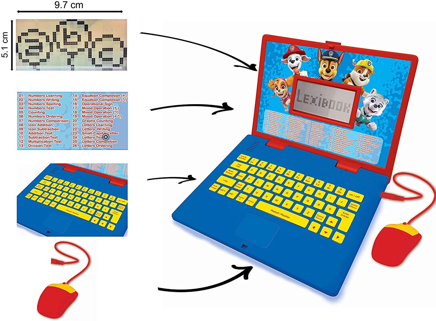 Lexibook Paw Patrol Laptop educativ, engleză/franceză