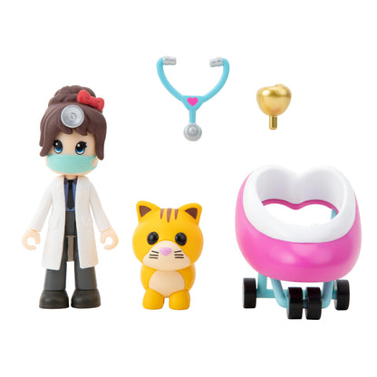 Adopt Me! AME0015 Figurine Dr. Heart si Pisica Ginger, 6+ ani