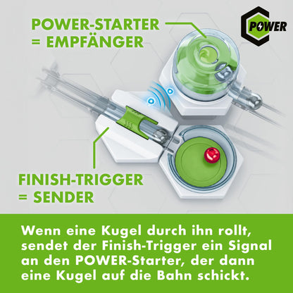 Ravensburger GraviTrax Power Elemente Starter & Finish - Accesorii electronice pentru trasee cu bile, pentru copii de la 8 ani, compatibile cu toate produsele și liniile GraviTrax.