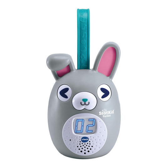 VTech StoriKid Pocket - Povestitor pentru copii, jucărie portabilă pentru bebeluși de la 6 luni, salvează povești, timer, versiune ESP, gri