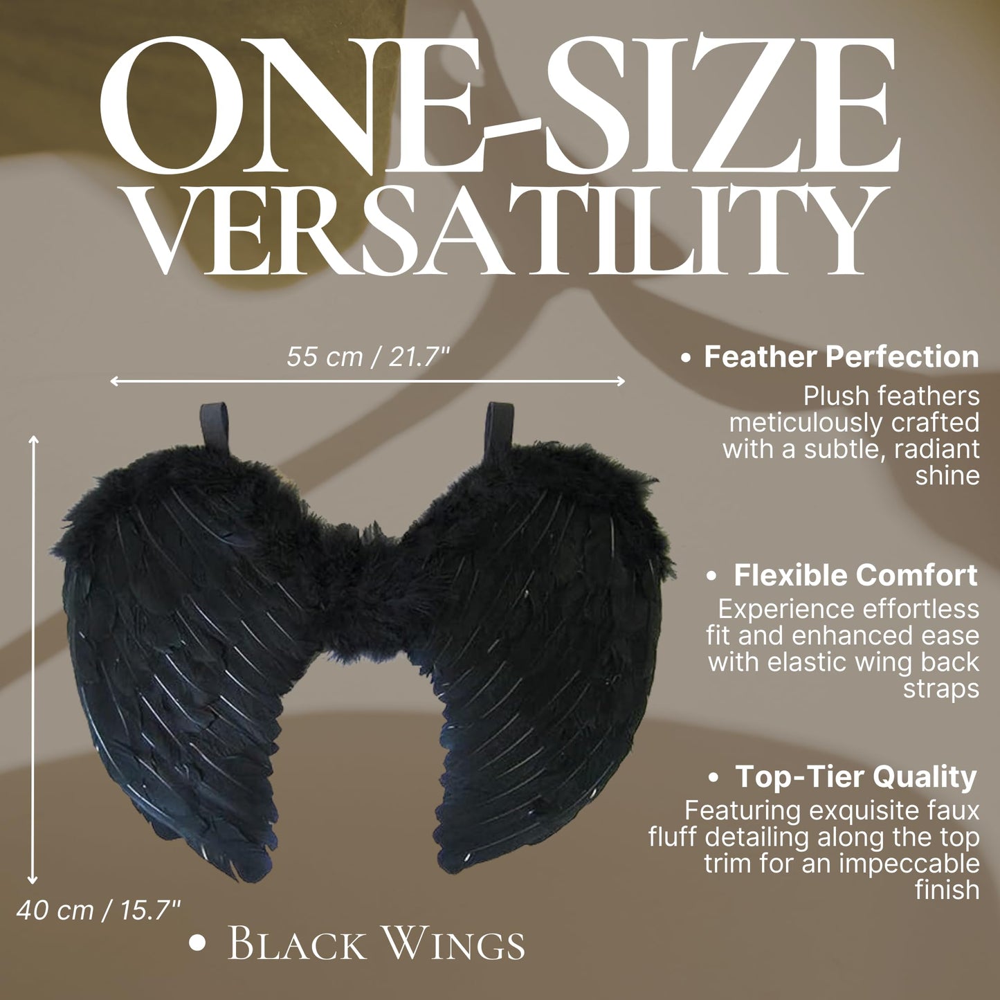 Moonlight Fright AW-1-BWR Aripi de Înger Negre pentru Costum de Înger pentru Femei – Aripi Negre din Pene pentru Costum de Diavol Carnaval pentru Adulți – Petrecere Halloween, Accesorii Cosplay Gothic