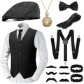 WEARXI Set Accesorii Costum Peaky Blinders, negru
