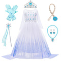 LOBTY Rochie Elsa cu 6 accesorii, costum prințesă