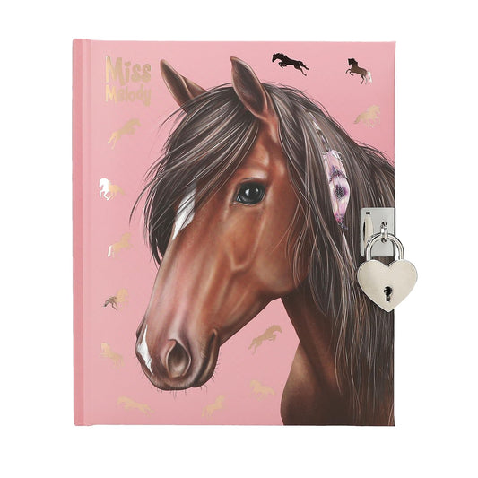 Jurnal cu lacat Miss Melody, Depesche, roz si maro, 160x193x30mm