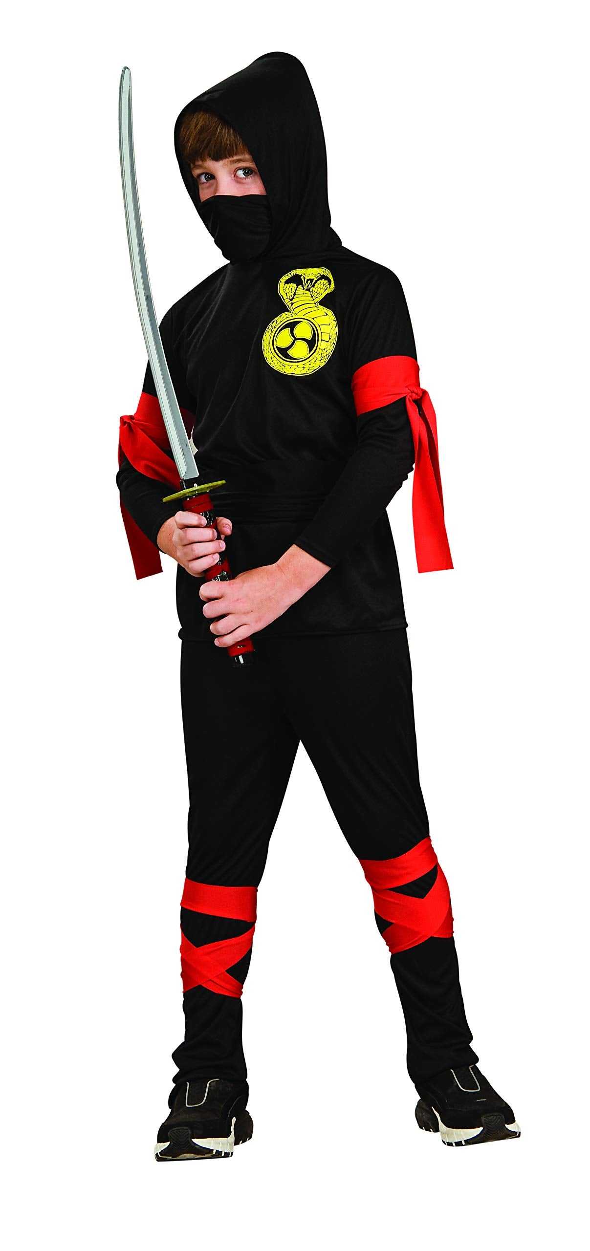 Costum ninja pentru copii, culoare neagră, 5-7 ani, mărimea M Rubies