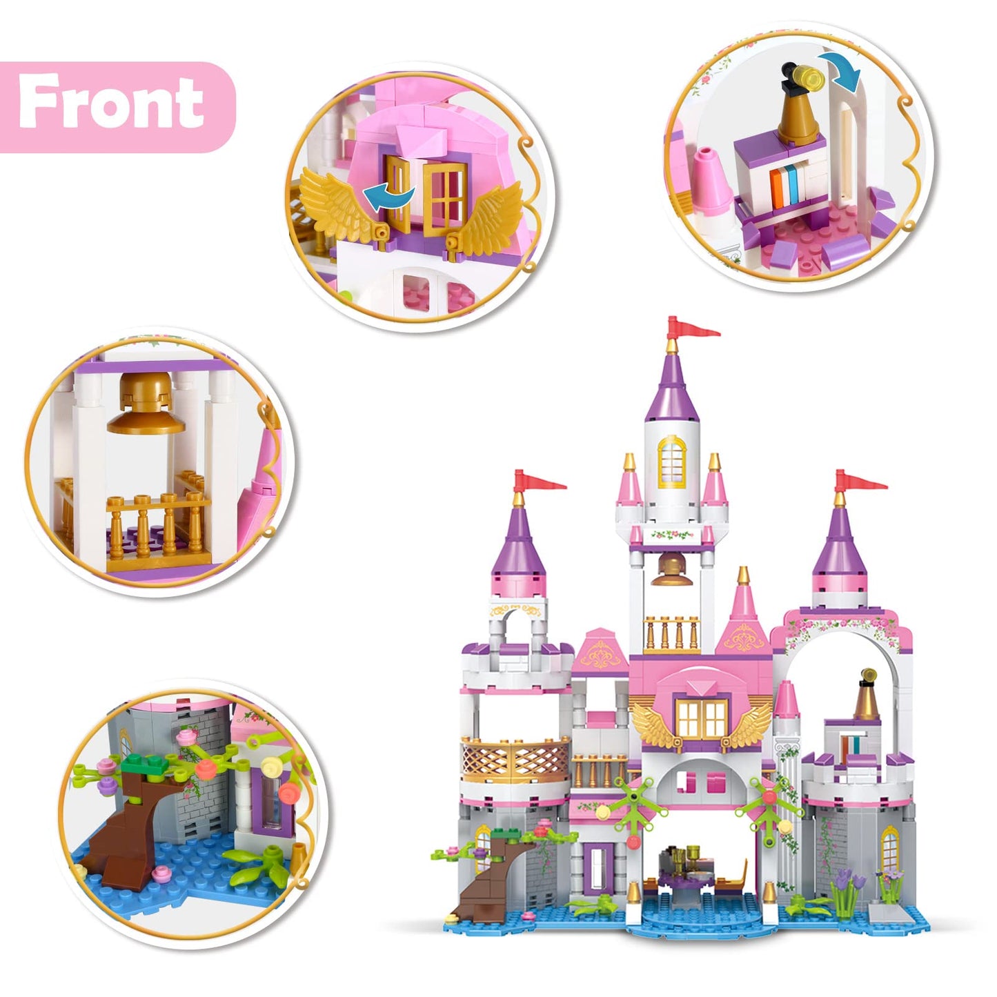 COGO Set de constructie Castelul Fetei, 516 piese, 6+ ani