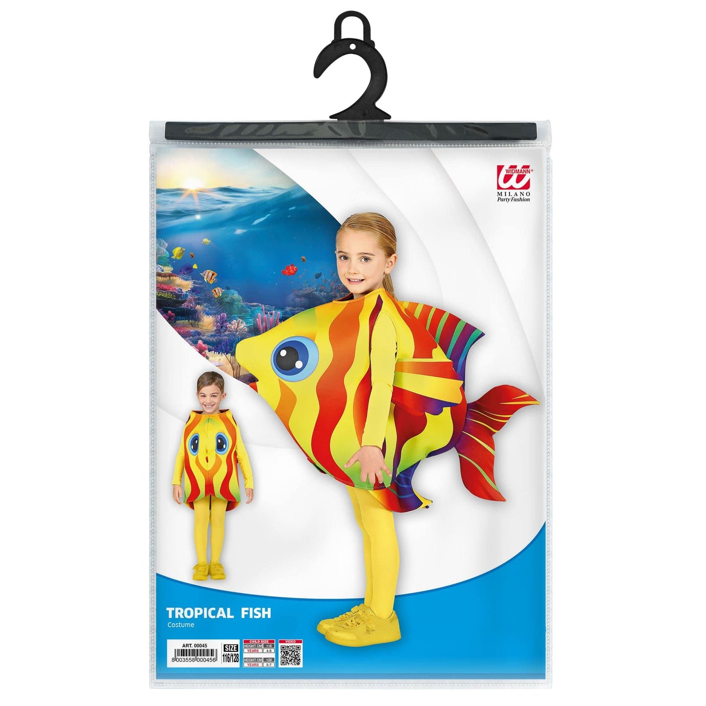 Costum unisex peste tropical, Widmann, Multicolor, marimi 116 cm - 128 cm