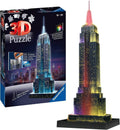 Ravensburger 3D Puzzle Empire State Building Set puzzle 216 piese cu LED de la 10 ani