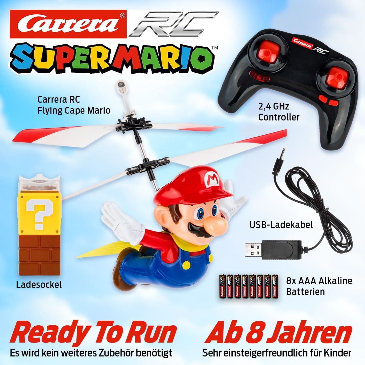 Figurina zburatoare Carrera Super Mario, Plastic, Cu telecomanda, Multicolor
