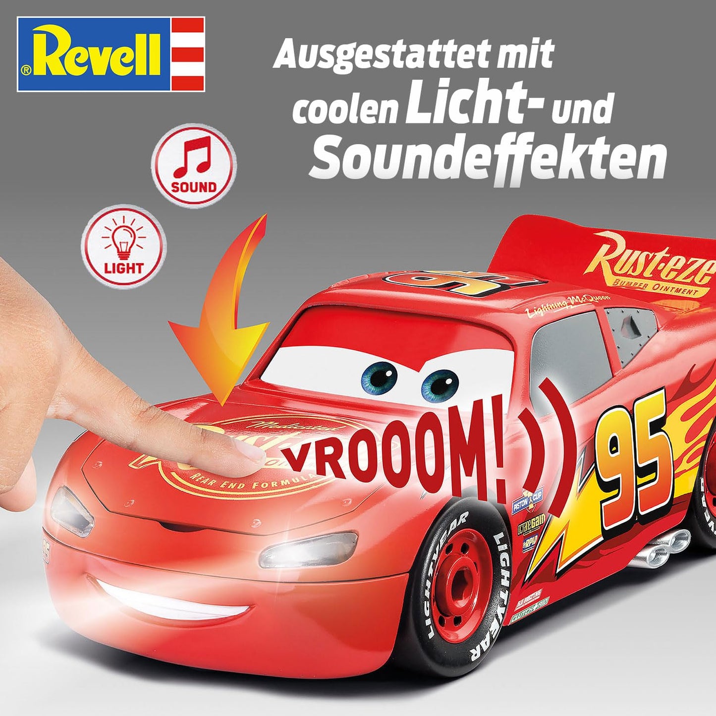 Revell - Mașină de Jucărie Lightning McQueen Disney-Cars (Lumini & Sunete)