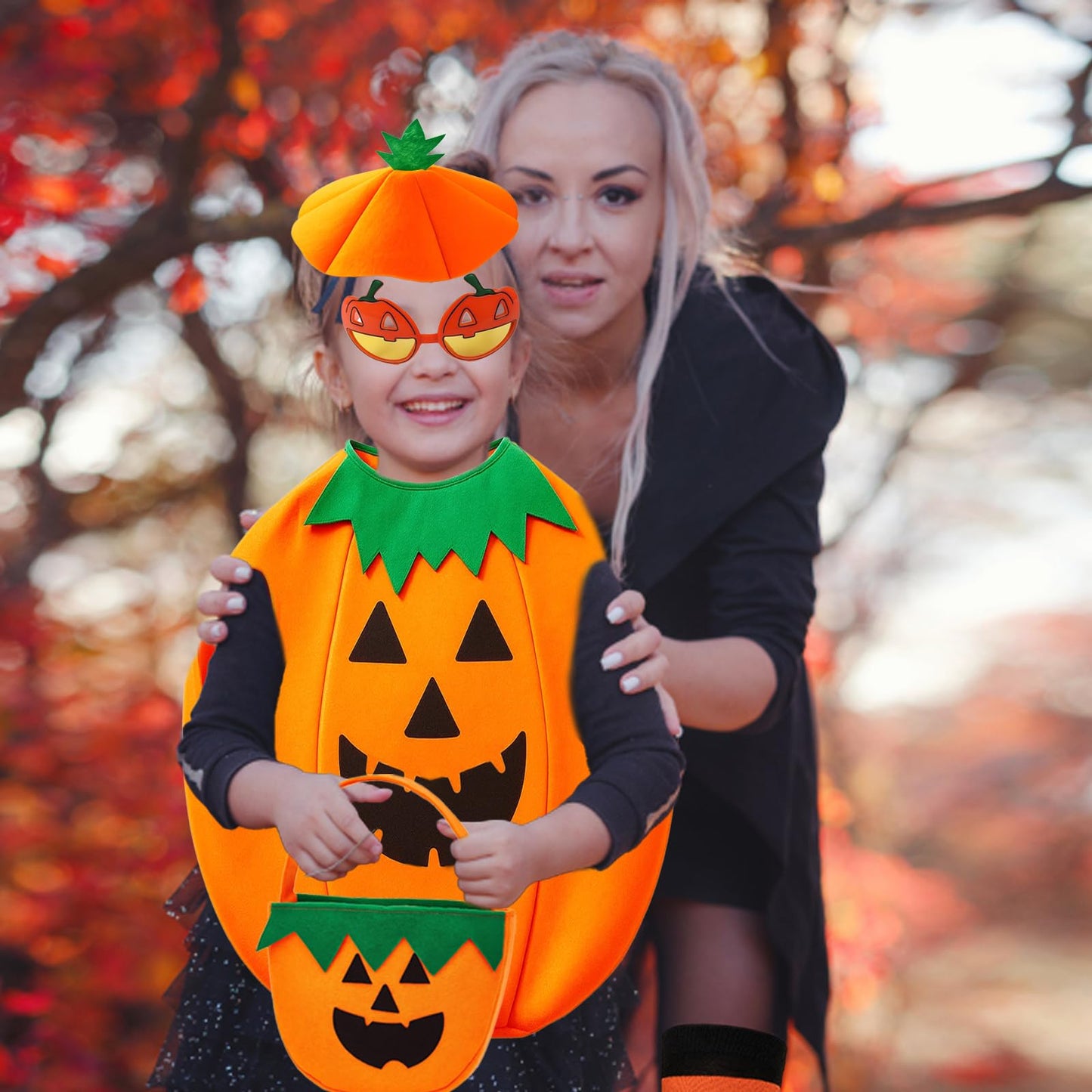 YTPAFK Costum Dovleac Halloween Set, 5 piese