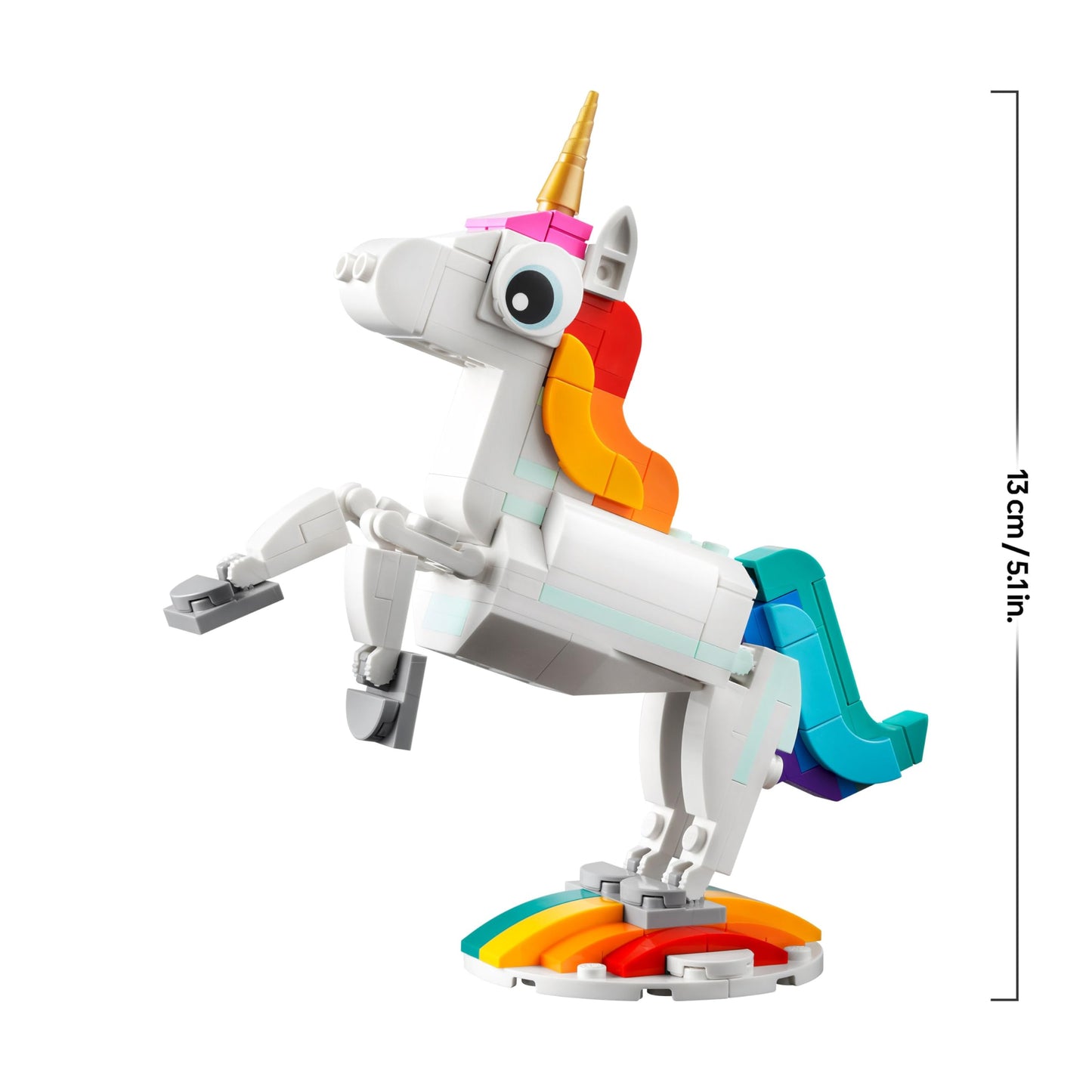 LEGO Creator 3-in-1 Unicorn Magic - Jucărie cu Minifigurine - Figurina de animal se transformă într-un Seahorse sau un Păun - 31140