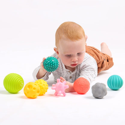 LUDI Set 8 mingi senzoriale, 6+ luni