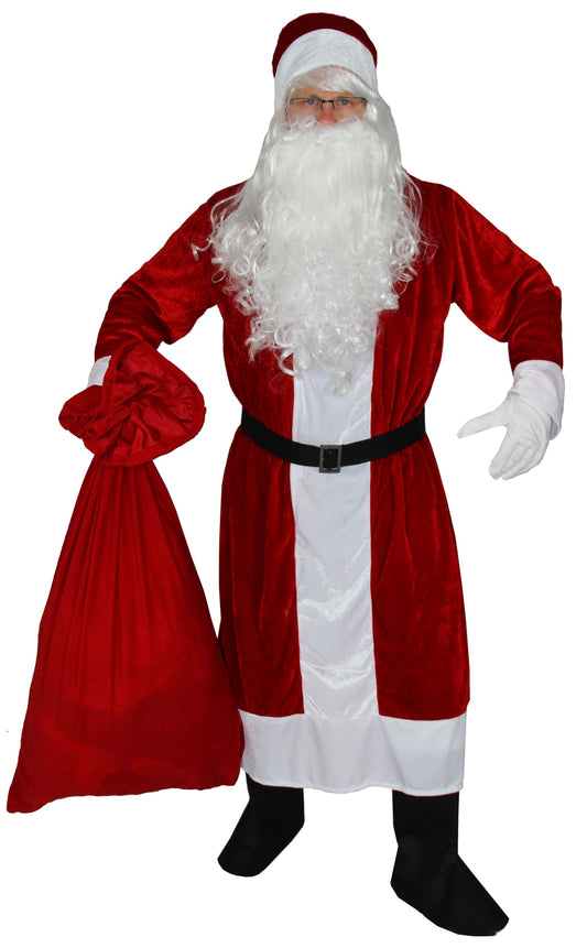 Costum Premium de Moș Crăciun Foxxeo, 6 piese, cu mantie pentru bărbați - M-XXXXL, mărime: L