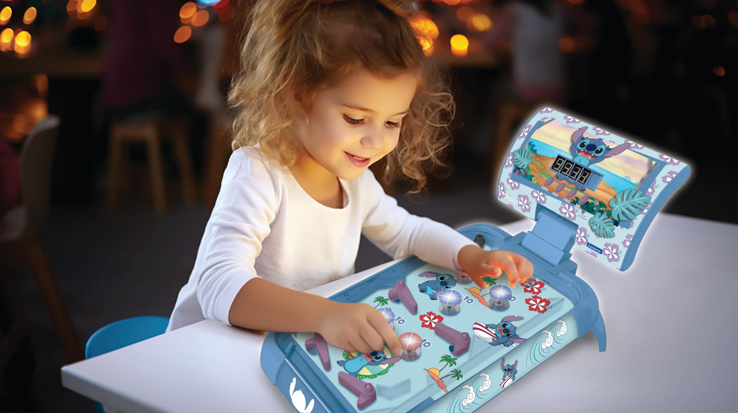 Lexibook, Disney Stitch, Flipper electronic pentru copii și familie, joc de acțiune și reflexe, ecran LCD, efecte de lumină și sunet, albastru, JG610D