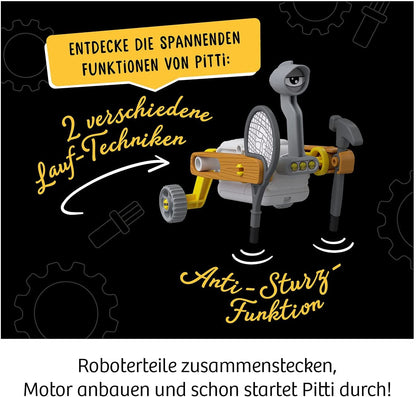 Kosmos 602581 ReBotz - Pitti, Robotul care merge, Mini-Robot de construit, jucat și colecționat pentru o echipă de roboți, jucărie robotică, set de experimente pentru copii 8-12 ani.