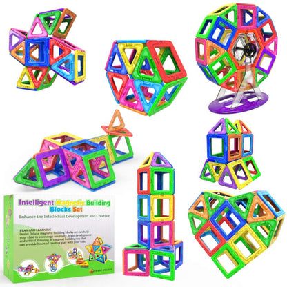 Set de Blocuri Magnetice Desire Deluxe 94PC - Jucărie Montessori pentru Construcții, Ideală pentru Copii de la 2 la 8 Ani, Cadou Educațional pentru Fete și Băieți