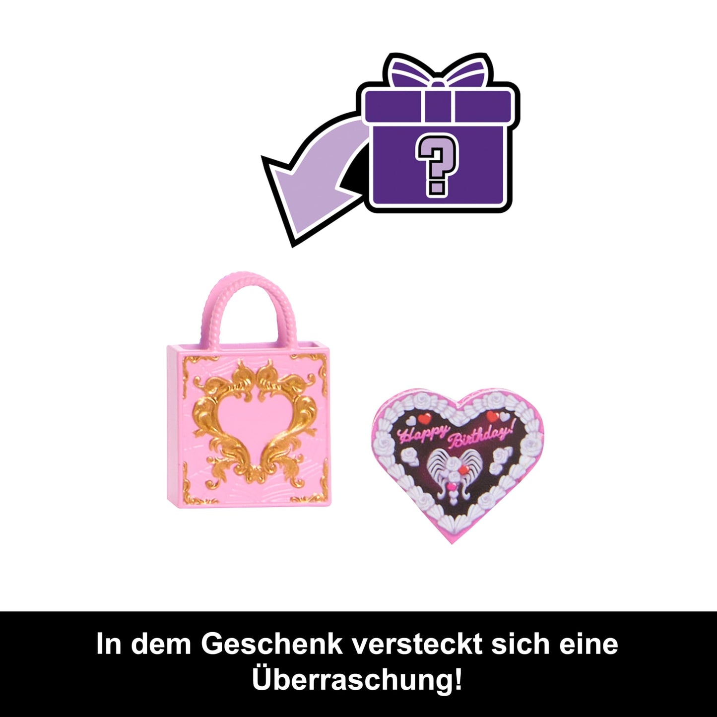 Monster High JBG77 Păpușă Cupid Asteria în Rochie de Petrecere Roz și Roșu pentru Scary Sweet Birthday