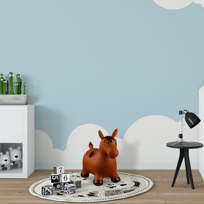 Cavalcabil Relaxdays pentru copii, animale gonflabile, BPA-free, suportă până la 50 kg, pompa inclusă, culoare maro