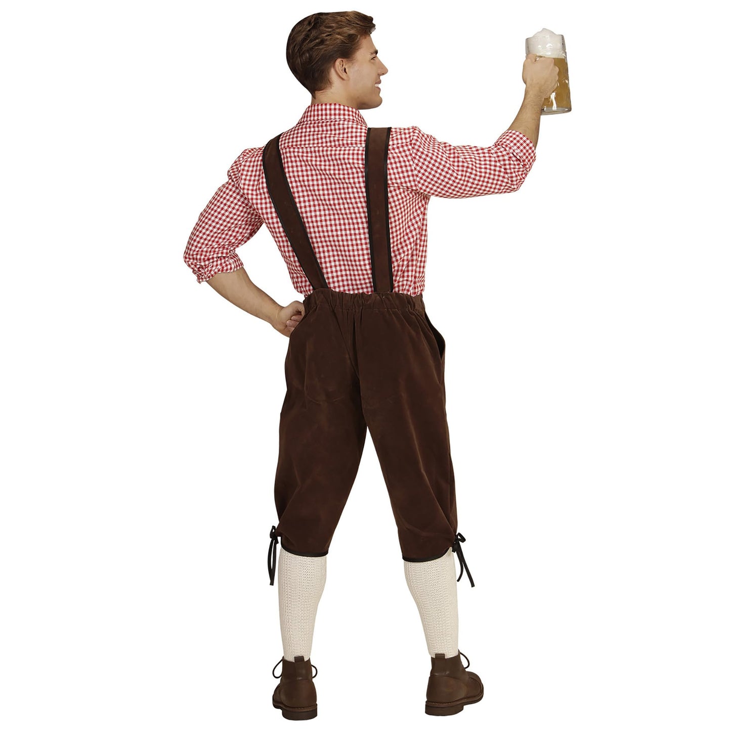 W WIDMANN MILANO Party Fashion Costum Pantaloni tradiționali bărbați maro pentru festival bere și carnaval