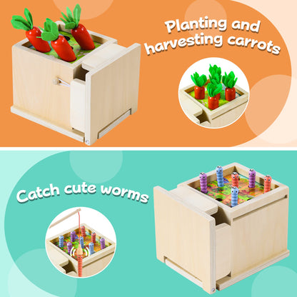 Cooljoy Jucărie Montessori 4 în 1 Cules Morcovi, 1+ ani