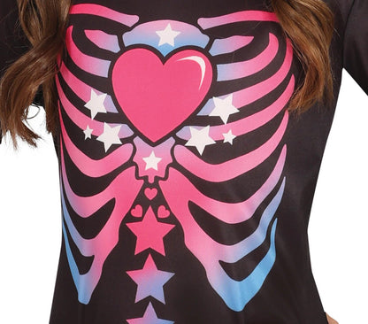 FIESTAS GUIRCA 78060 Costum schelet roz cu tutu pentru fete Halloween 3-4 ani