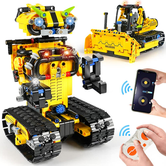 HOGOKIDS Robot Bulldozer 2-in-1, 730 piese, 8-12 ani