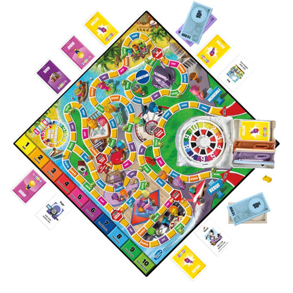 Hasbro Das Spiel des Lebens Joc de societate pentru familie 2-4 jucători de la 8 ani cu creioane colorate