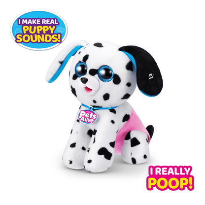 Jucarie de plus surpriza Catelus Interactiv Pets Alive Pooping Puppies