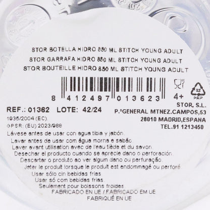 Stor 1362 Sticlă reutilizabilă pentru băut 850ml din plastic fără BPA cu capac metalic etanș ideală pentru școală sport călătorii