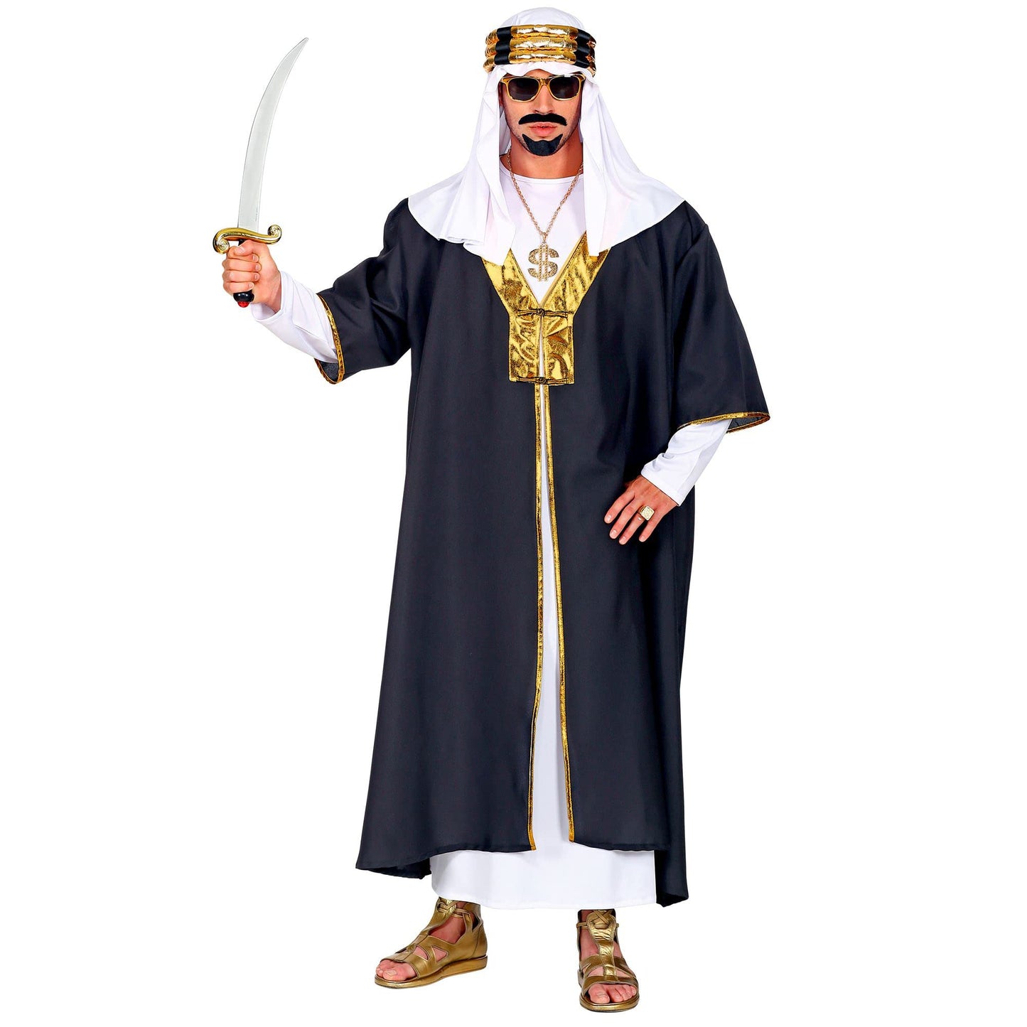WIDMANN MILANO Costume de Petrecere - Kostüm Sultan, Tunică cu Robă, Turban, Arab, Scheic, Carnaval, Petrecere Tematică