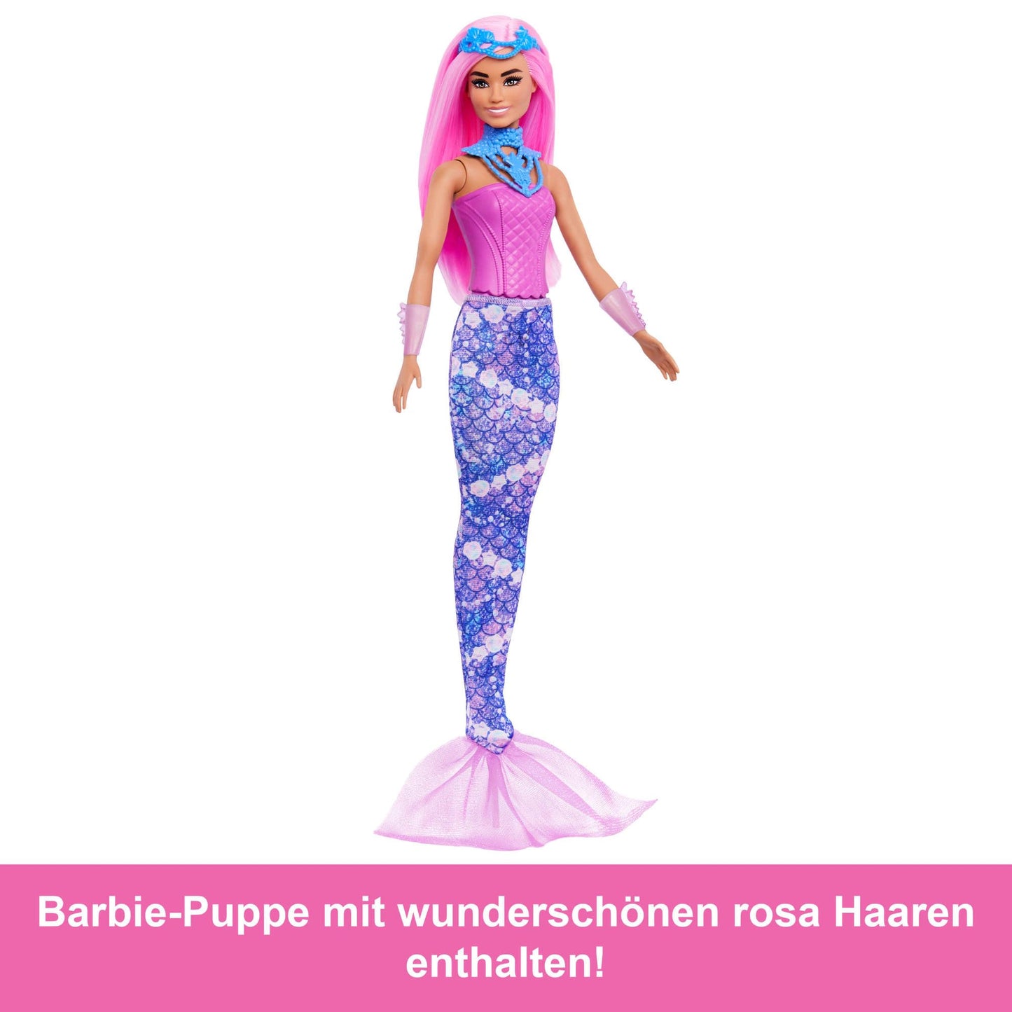 Barbie JFL66 Set de construcție Advent cu păpușă și 24 accesorii surpriză cu unicorn și animale, păpușă de modă transformabilă în sirenă, zână și altele, de la 3 ani