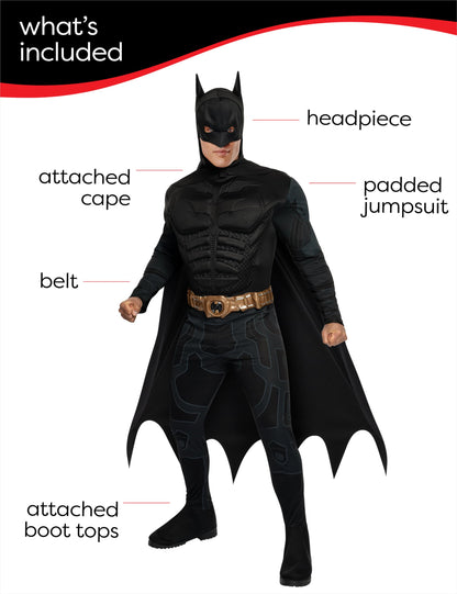 Costum Deluxe Batman pentru adulți Rubie's 3 880671 XL, Mărime XL, Negru, Halloween