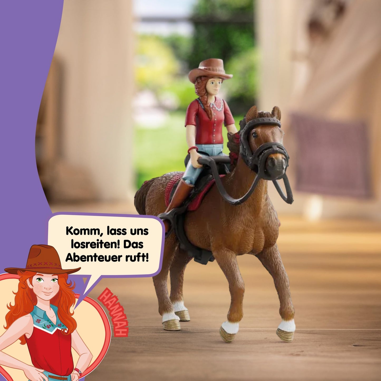 Schleich 42711 Set Cai Hannah & Cayenne, 6 piese, 5+ ani