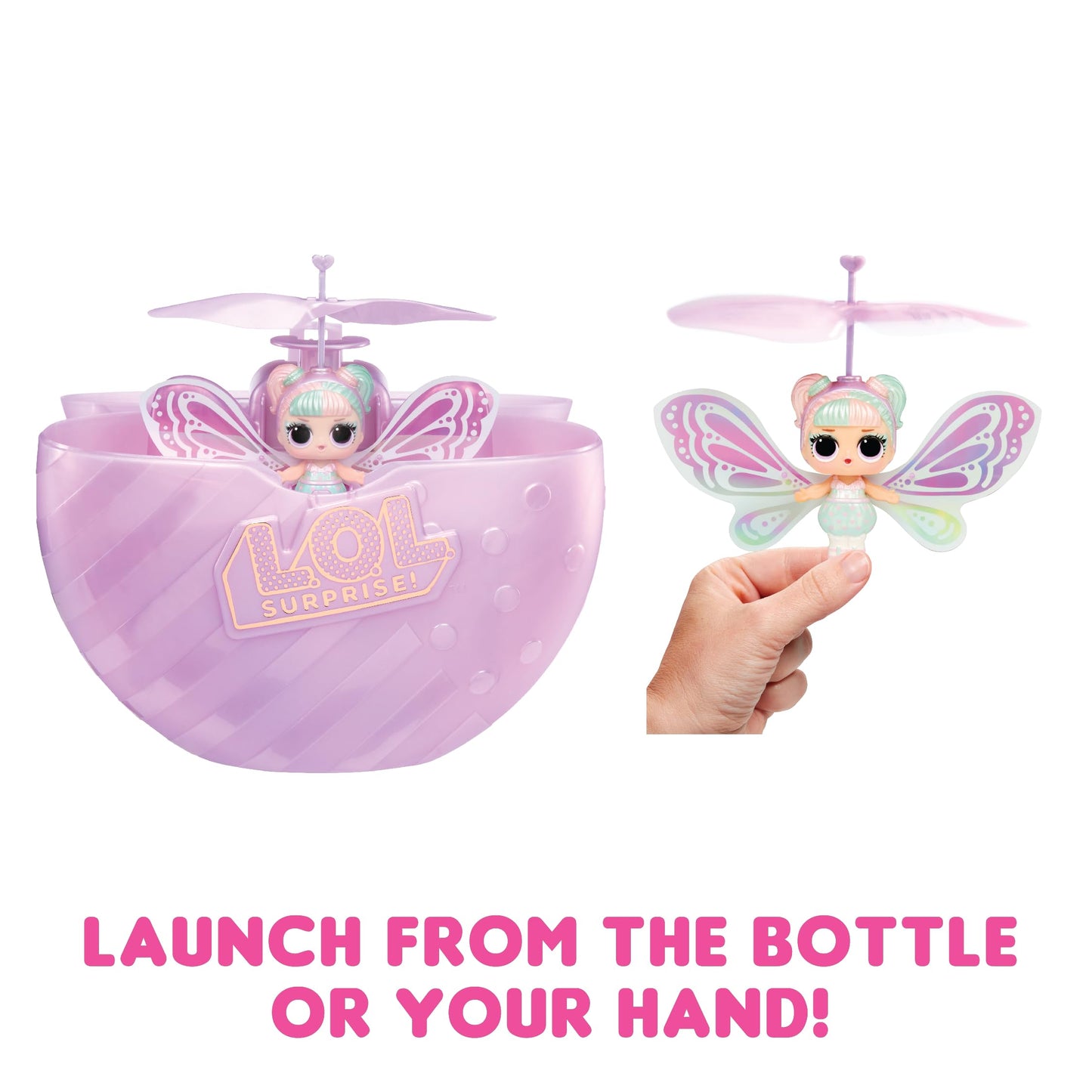 L.O.L. Surprise! Magic Flyers - Sweetie Fly - Păpușa zburătoare cu control manual – colecționabilă cu unboxing în sticlă tactilă - ideală pentru fetițe de 6 ani