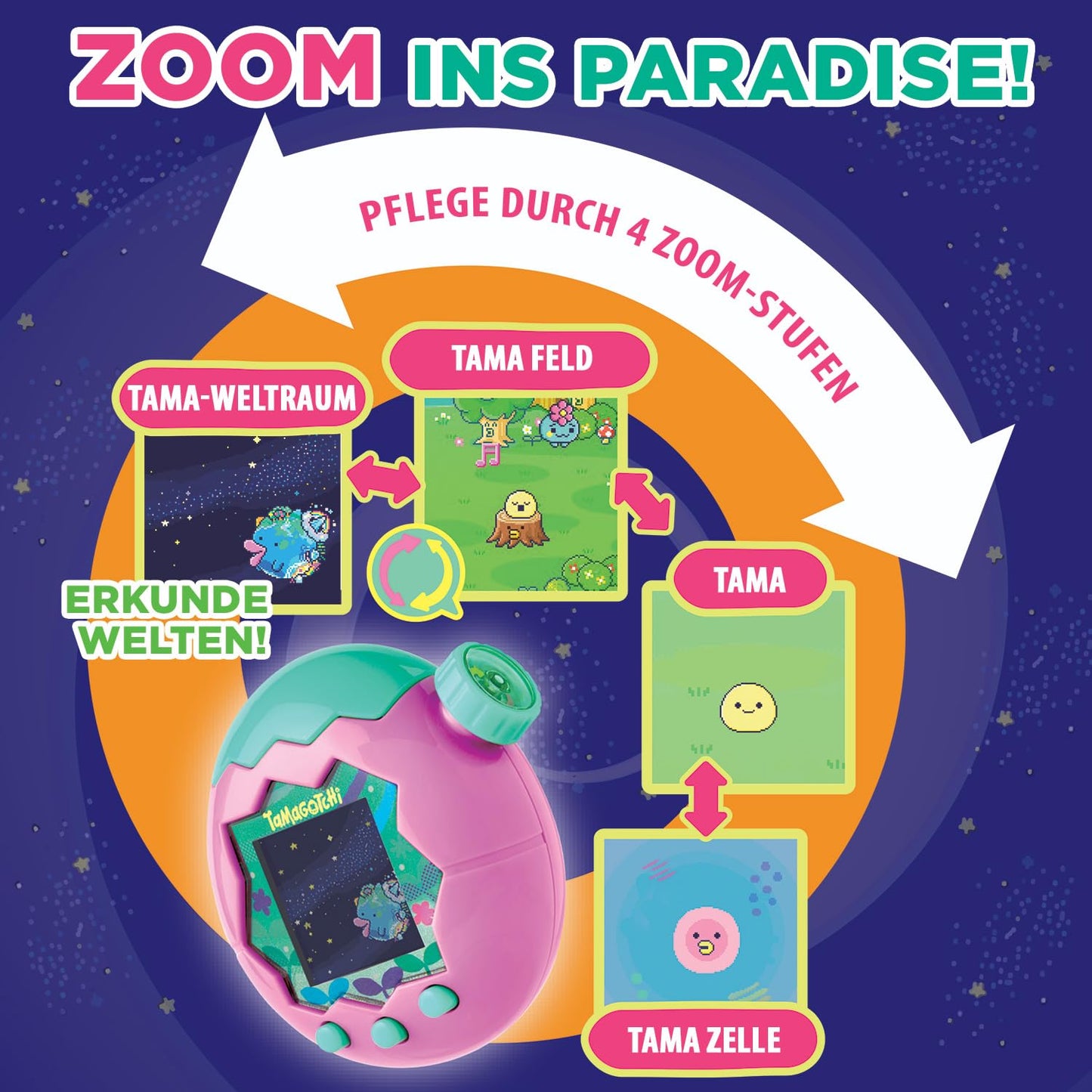 Tamagotchi Paradise Erde Animal Virtual, 6+ ani (germană)