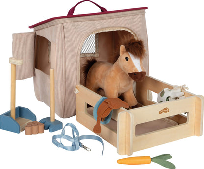 Small Foot 12731 Set Joacă Cal cu Grajd, 12 piese, 2+ ani