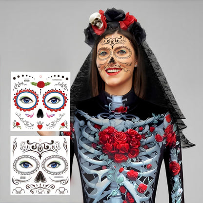 Ycaaeo Costum Schelet Halloween cu Trandafir