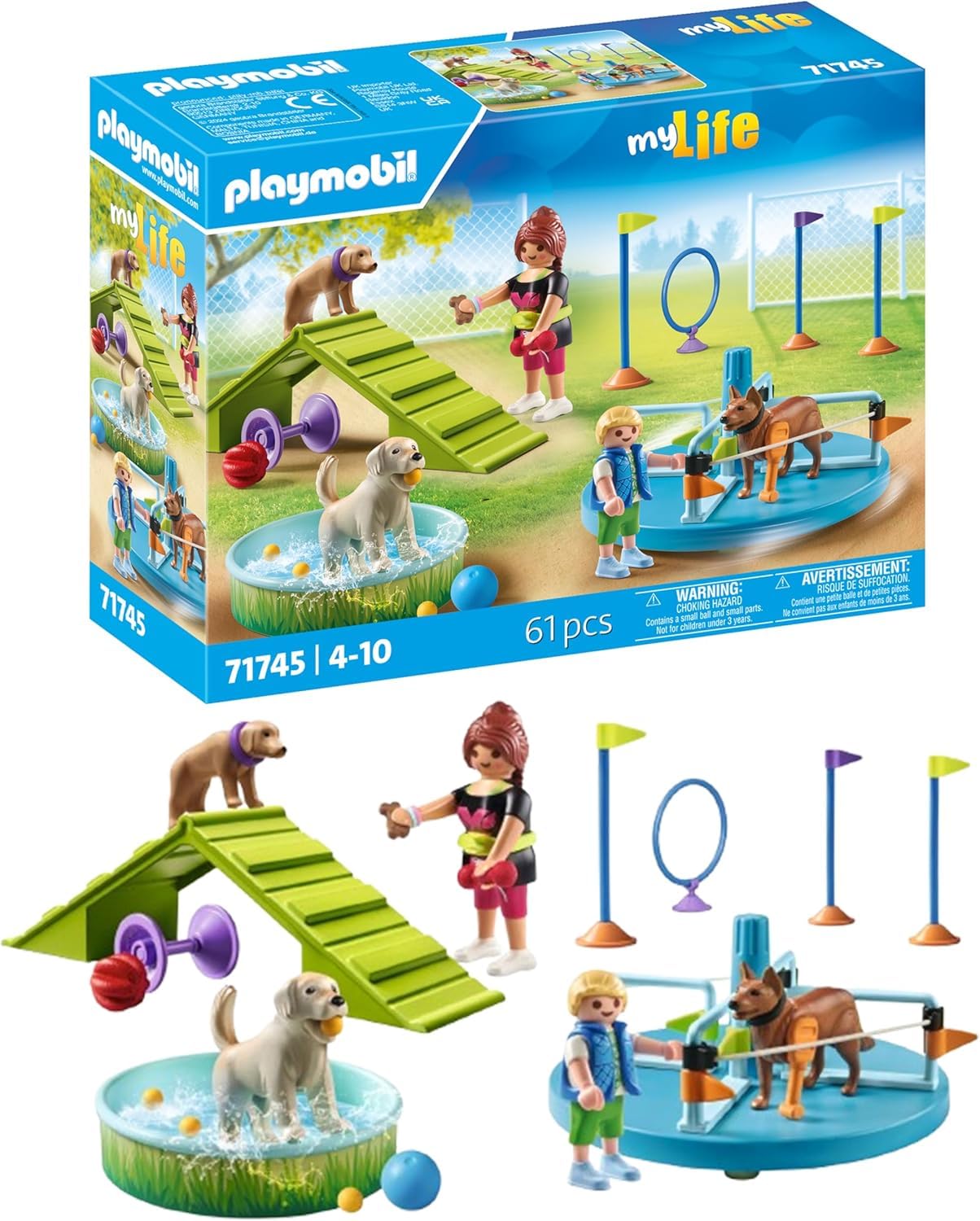 PLAYMOBIL 71745 Teren de joaca pentru caini, 4+ ani