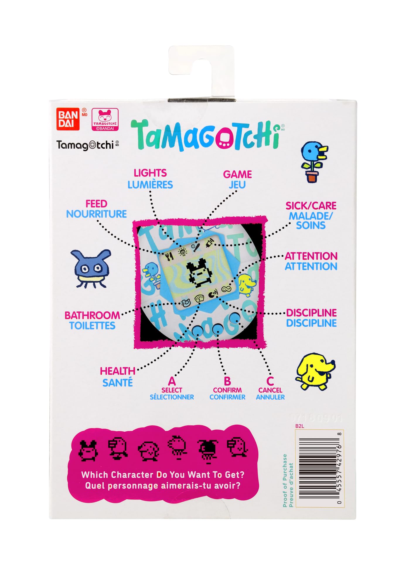 Bandai - Tamagotchi - Tamagotchi Original - Pochitchi Comic Book - Animal virtual electronic cu display color, 3 butoane și jocuri - Animal interactiv în limba germană - 42976