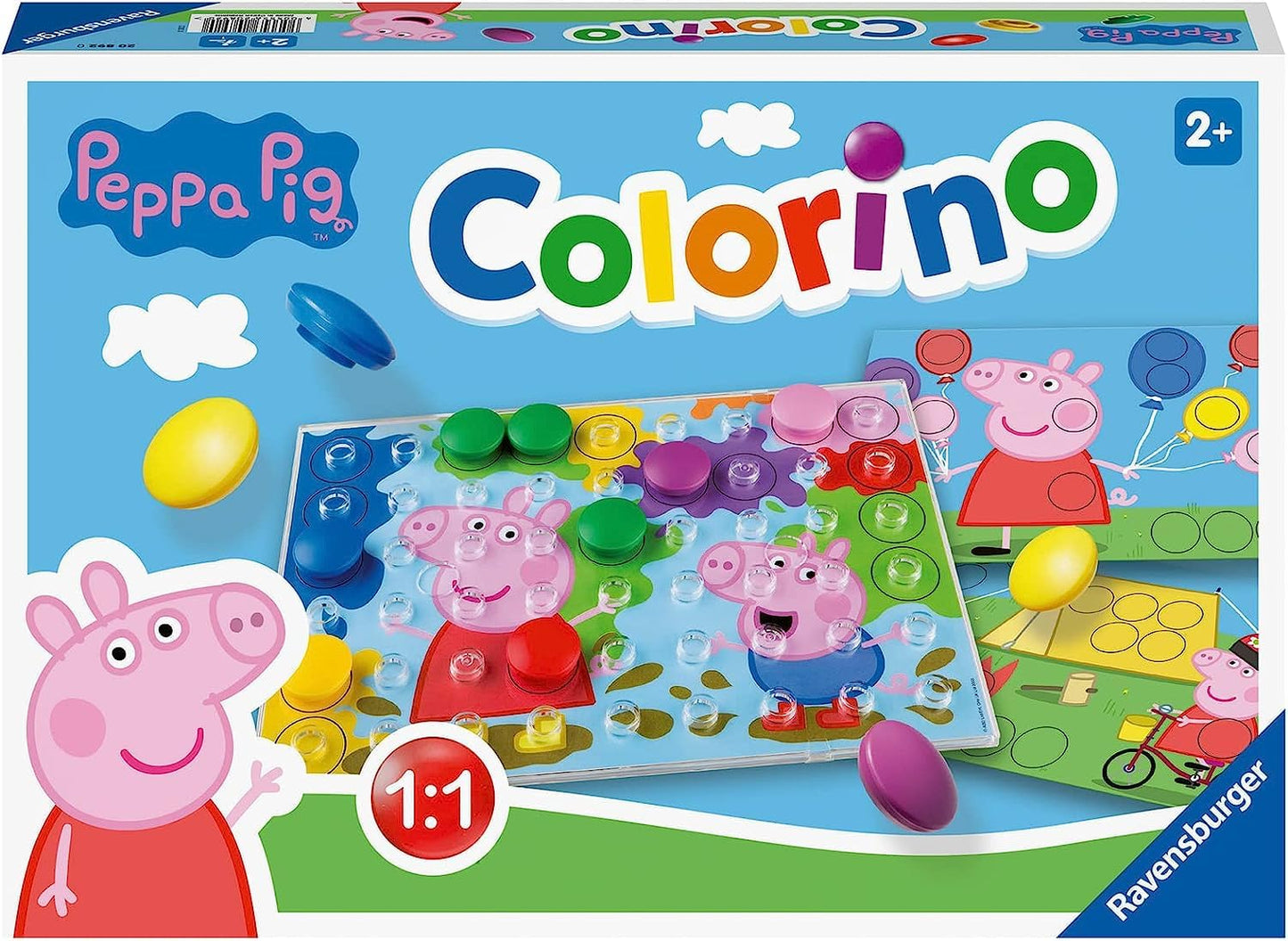 Ravensburger - Colorino Peppa Pig, Joc Educațional și Creativ, Cadou pentru Băieți și Fete de la 2 Ani