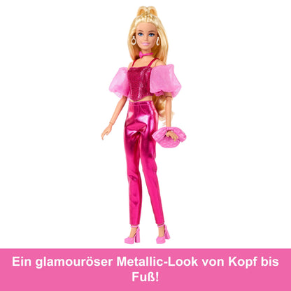 Barbie Deluxe Style Păpușă Ținută Metalizată Roz, JFP40