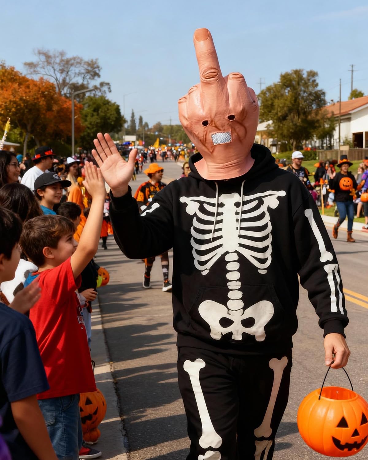 Shayulajiao Mască Halloween deget mijlociu, latex