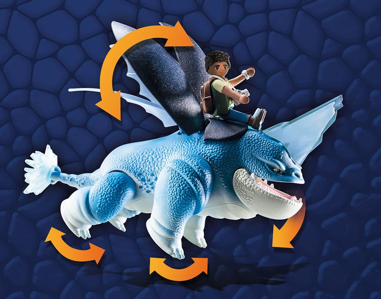 PLAYMOBIL DreamWorks Dragons 71082 Set de joacă cu dragon Plowhorn și D'Angelo 17 piese pentru copii de la 4 ani