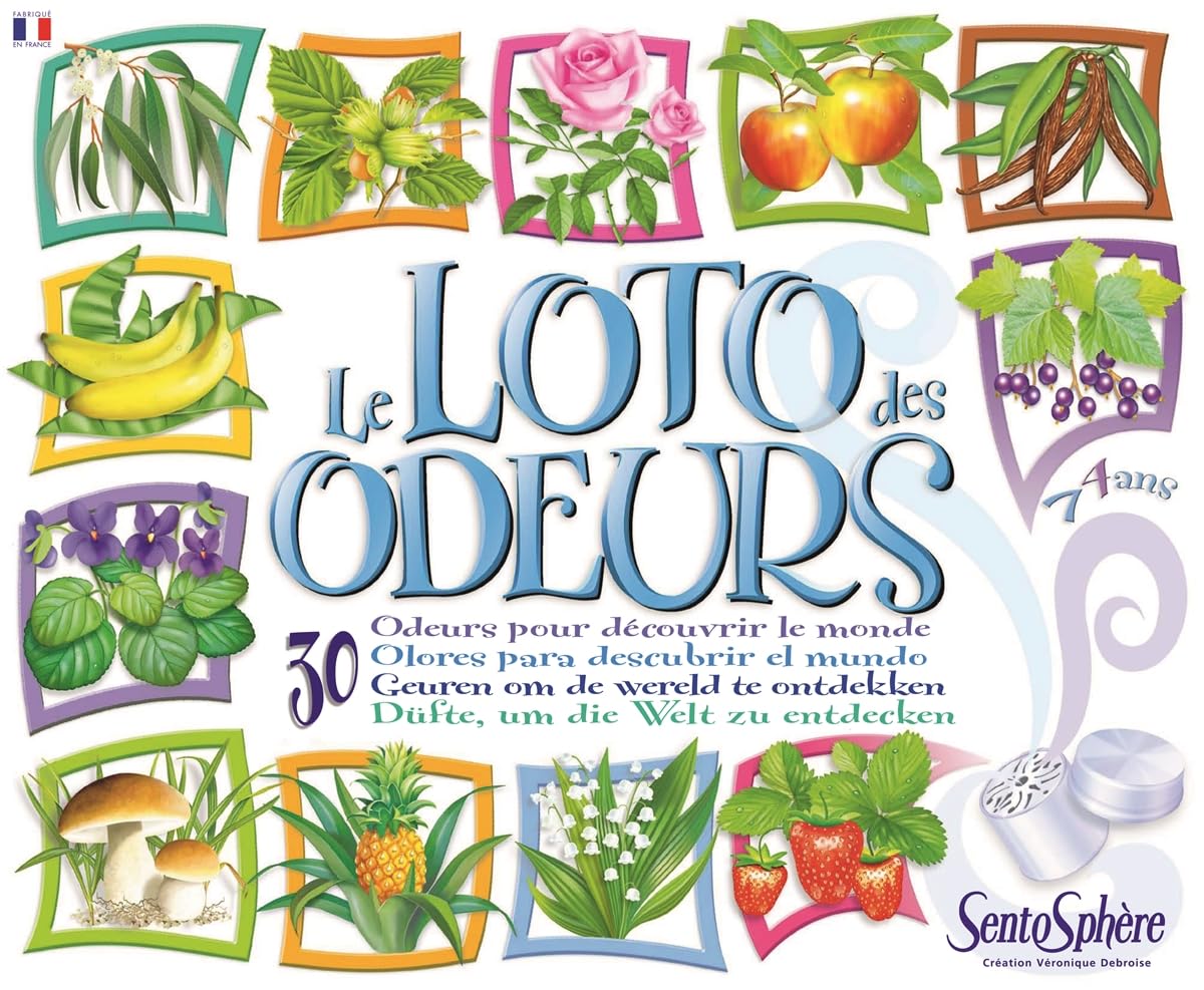 Sentosphère 3900013 Duftlotto, joc interactiv de recunoaștere a 30 de arome, joc senzorial pentru adulți și copii de la 4 ani