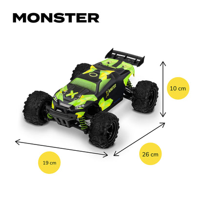 Overmax X-Monster 3.0 Mașină RC 4x4, 45 km/h, Mărime Mare 1:18, 2 Baterii 850 mAh, 100m Rază de Acțiune, Suspensie Independentă, Certificat TUV (X-Monster)